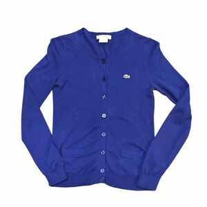LACOSTE Blue Button Up Cardigan Sz 32